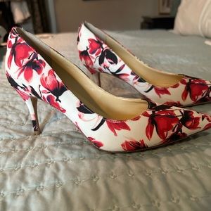 Ivanka Trump Floral/White Heels
